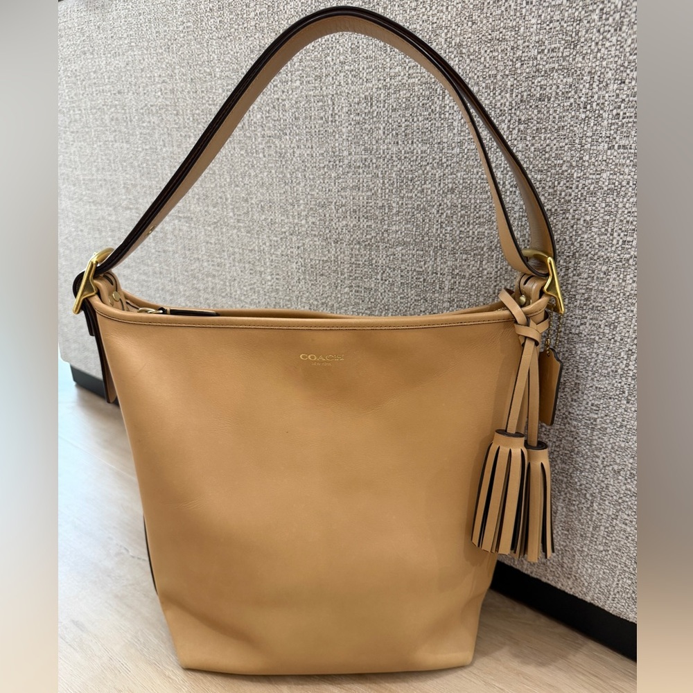 Coach Women’s Light Brown Camel Leather Hobo Bag